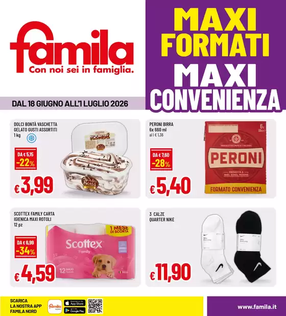 Volantino Famila a Tregnago | Maxi formati maxi convenienza | 2026-06-18T00:00:00.000Z - 2026-07-01T00:00:00.000Z