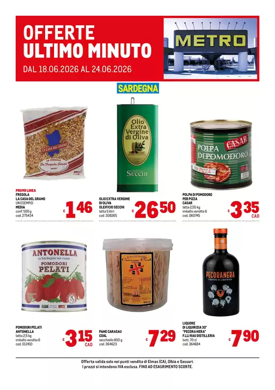 Volantino Metro | Offerte ultimo minuto - Sardegna | 2026-06-18T00:00:00.000Z - 2026-06-24T00:00:00.000Z