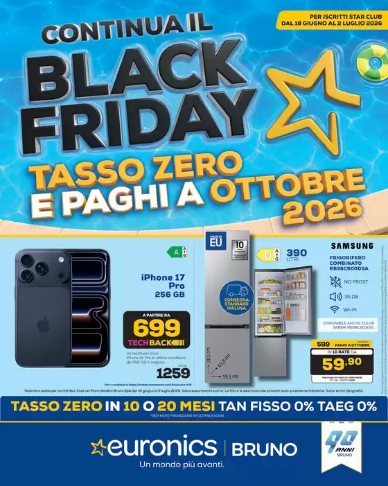 Volantino Euronics a Campobello di Mazara | Continua il Black Friday d'Estate | 2026-06-18T00:00:00.000Z - 2026-07-02T00:00:00.000Z