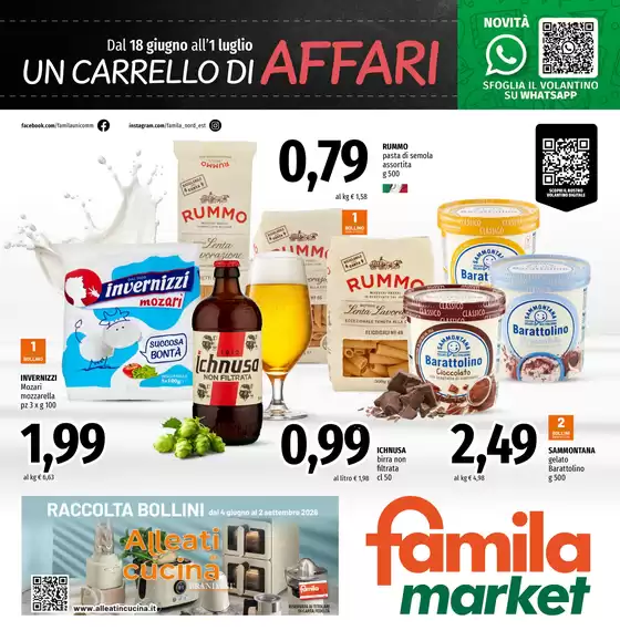 Volantino Famila Market | Un carrello di affari | 2026-06-18T00:00:00.000Z - 2026-07-01T00:00:00.000Z