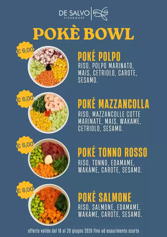 Volantino Pescheria De Salvo | Poke bowl | 2026-06-18T00:00:00.000Z - 2026-06-20T00:00:00.000Z