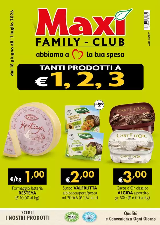 Volantino Maxì Family | Tanti prodotti a 1,2,3 euro | 2026-06-18T00:00:00.000Z - 2026-07-01T00:00:00.000Z