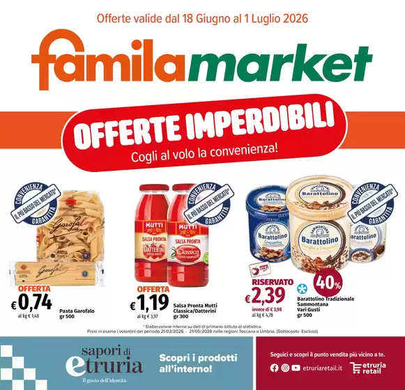 Volantino Famila Market | Offerte imperdibili! | 2026-06-18T00:00:00.000Z - 2026-07-01T00:00:00.000Z