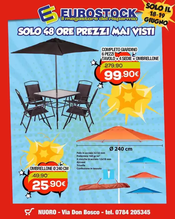 Volantino Eurostock a Casapulla | Solo 48 ore prezzi mai visti | 2026-06-18T00:00:00.000Z - 2026-06-19T00:00:00.000Z