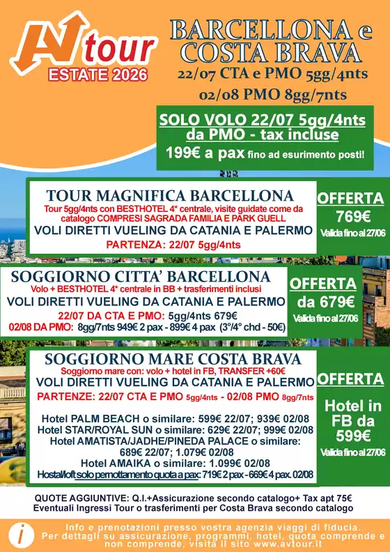 Volantino Av Tour a Dozza | BARCELLONA e COSTA BRAVA | 2026-07-22T00:00:00.000Z - 2026-08-02T00:00:00.000Z
