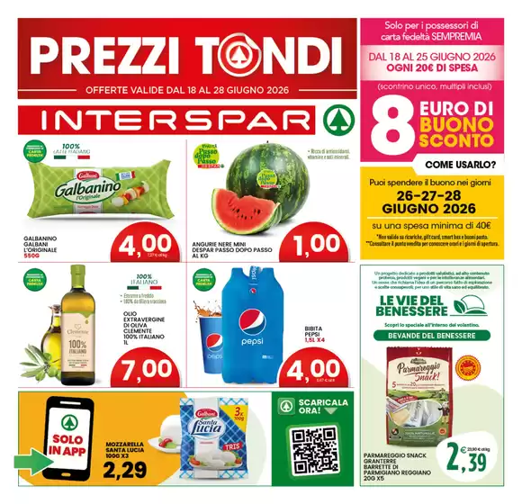 Volantino Interspar a Caraffa del Bianco | Prezzi tondi | 2026-06-18T00:00:00.000Z - 2026-06-28T00:00:00.000Z