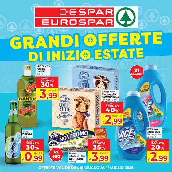 Volantino Eurospar | Grandi offerte di inizio estate | 2026-06-18T00:00:00.000Z - 2026-07-01T00:00:00.000Z