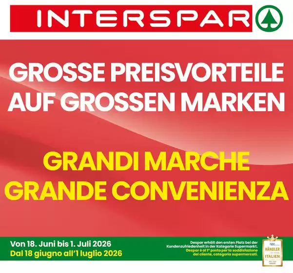Volantino Interspar | Grande marche Grande convenienza | 2026-06-18T00:00:00.000Z - 2026-07-01T00:00:00.000Z
