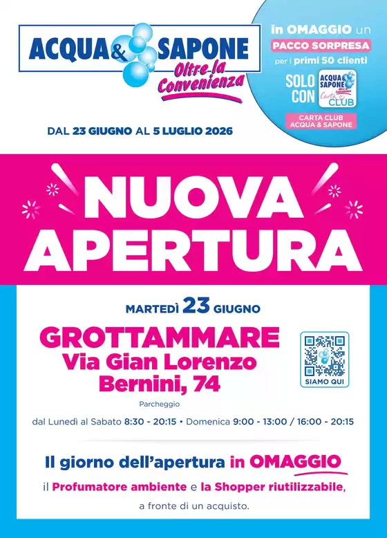 Volantino Acqua & Sapone a S.egidio Alla Vibrata | Nuova apertura | 2026-06-23T00:00:00.000Z - 2026-07-05T00:00:00.000Z