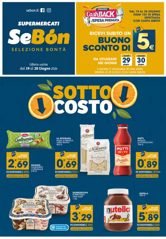 Volantino SeBón | Sottocosto | 2026-06-19T00:00:00.000Z - 2026-06-28T00:00:00.000Z