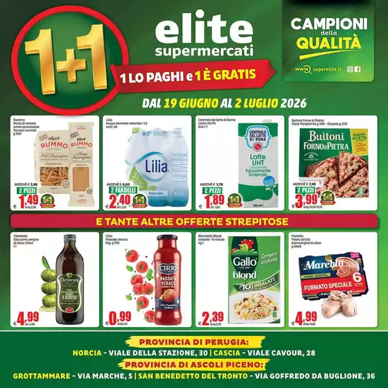Volantino Elite | 1 lo paghi e 1 e gratis | 2026-06-19T00:00:00.000Z - 2026-07-02T00:00:00.000Z