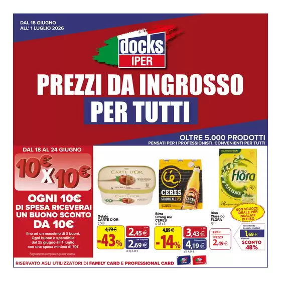 Volantino Docks Iper | Prezzi da ingrosso per tutti | 2026-06-22T00:00:00.000Z - 2026-07-01T00:00:00.000Z