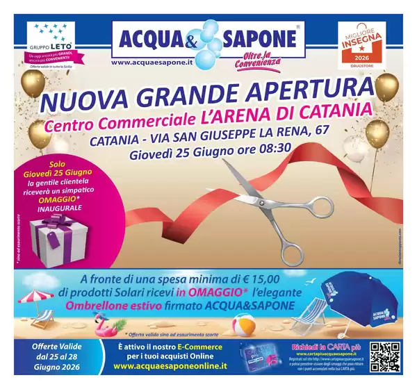 Volantino Acqua & Sapone a Cermignano | Nuova grande apertura | 2026-06-25T00:00:00.000Z - 2026-06-28T00:00:00.000Z