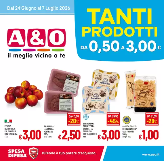Volantino A&O a Colzate | Tanti prodotti da 0.50 a 3.00€ | 2026-06-24T00:00:00.000Z - 2026-07-07T00:00:00.000Z