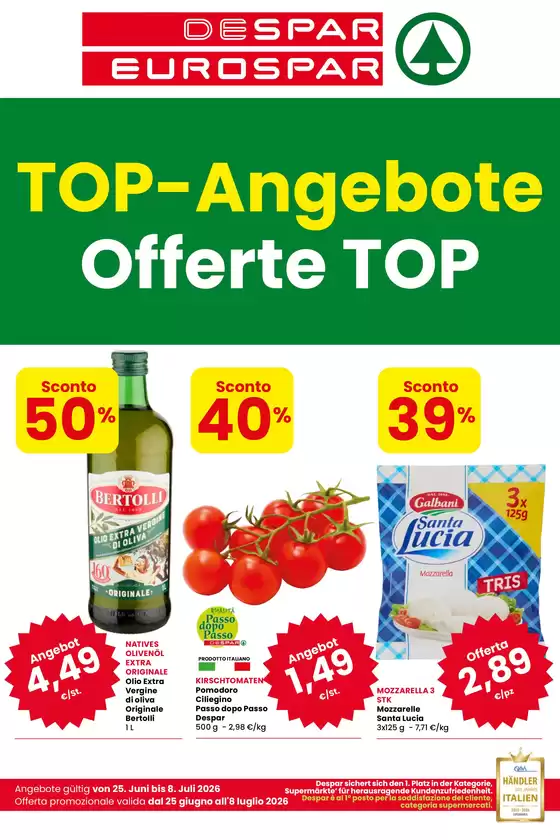 Volantino Eurospar | Offerte Top | 2026-06-25T00:00:00.000Z - 2026-07-08T00:00:00.000Z