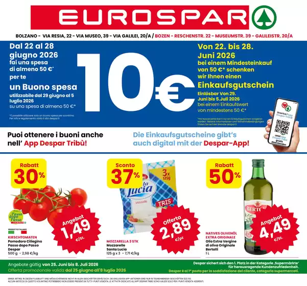 Volantino Eurospar | Offerta promozionale dal 25 giugno all 8 luglio 2026 | 2026-06-22T00:00:00.000Z - 2026-07-08T00:00:00.000Z