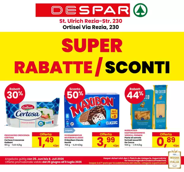 Volantino Despar | Super sconti | 2026-06-25T00:00:00.000Z - 2026-07-08T00:00:00.000Z