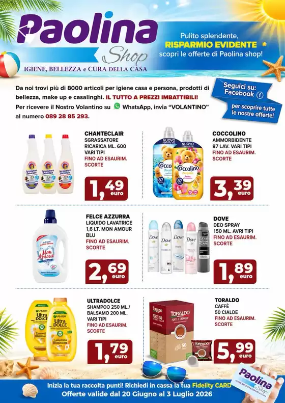 Volantino Paolina Shop | Offerte valide dal 20 giugno al 5 luglio | 2026-06-20T00:00:00.000Z - 2026-07-03T00:00:00.000Z