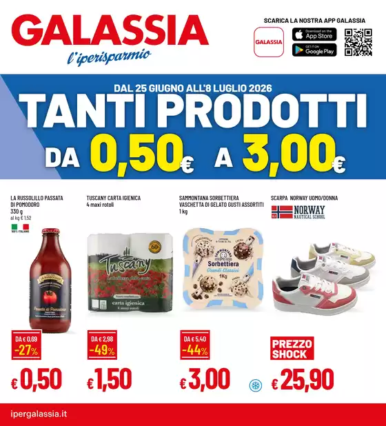 Volantino Galassia | Tanti prodotti da 0,50 a 3,00 € | 2026-06-25T00:00:00.000Z - 2026-07-08T00:00:00.000Z