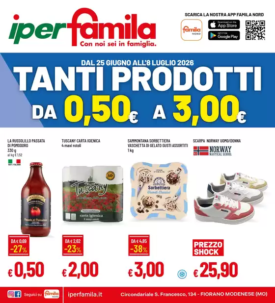 Volantino Iperfamila a Castelvetro di Modena | TANTI PRODOTTI DA 0,50 A 3,00 EURO | 2026-06-25T00:00:00.000Z - 2026-07-08T00:00:00.000Z