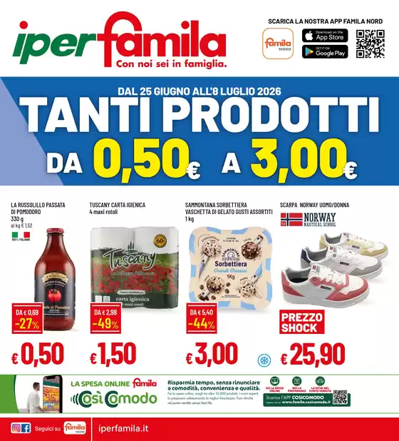Volantino Iperfamila | TANTI PRODOTTI DA 0,50 A 3,00 EURO | 2026-06-25T00:00:00.000Z - 2026-07-08T00:00:00.000Z