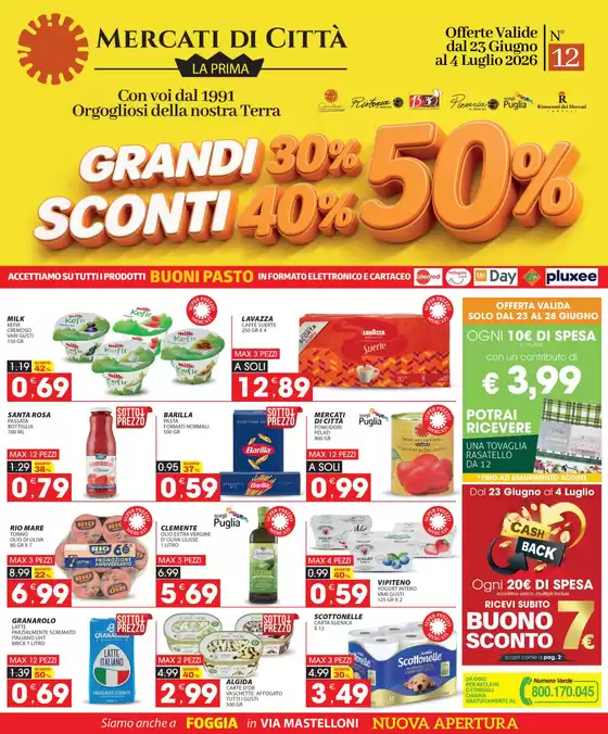 Volantino Mercati di Città | GRANDI SCONTI 30% 40% 50% | 2026-06-23T00:00:00.000Z - 2026-07-04T00:00:00.000Z