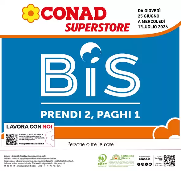 Volantino Conad Superstore a Apiro | BIS | 2026-06-25T00:00:00.000Z - 2026-07-01T00:00:00.000Z