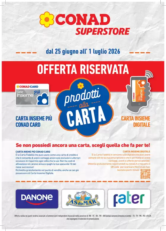 Volantino Conad Superstore | PRODOTTI ALLA CARTA | 2026-06-25T00:00:00.000Z - 2026-07-01T00:00:00.000Z