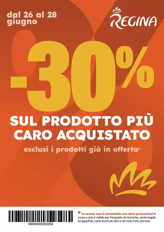 Volantino Regina Grandi Magazzini | -30% | 2026-06-26T00:00:00.000Z - 2026-06-28T00:00:00.000Z