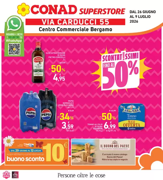 Volantino Conad Superstore | Scontatissimi fino al 50% | 2026-06-26T00:00:00.000Z - 2026-07-09T00:00:00.000Z