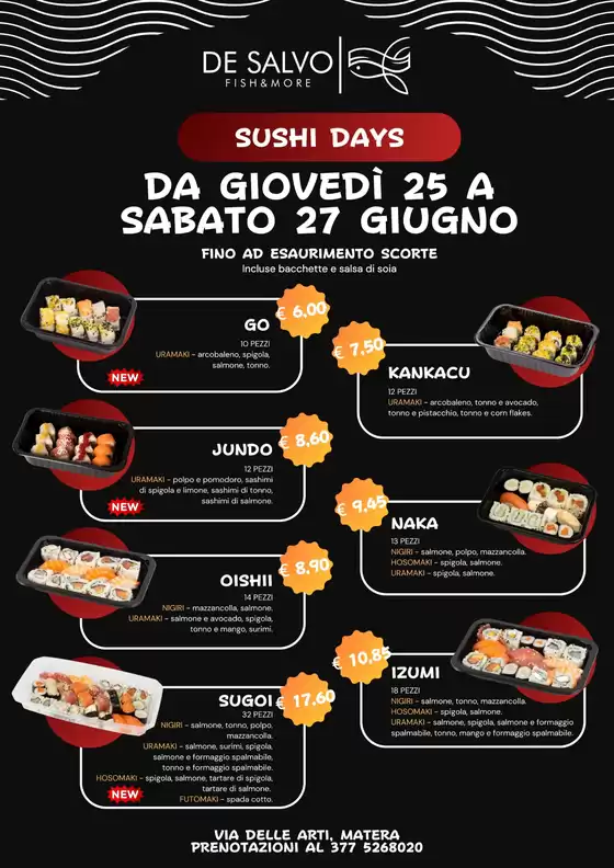 Volantino Pescheria De Salvo | Sushi days | 2026-06-25T00:00:00.000Z - 2026-06-27T00:00:00.000Z