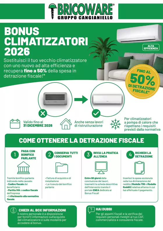 Volantino Bricoware | Bonus climatizzatori 2026 | 2026-06-25T00:00:00.000Z - 2026-12-31T00:00:00.000Z