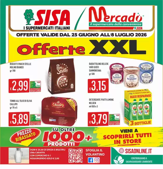 Volantino IperSisa | Offerte XXL | 2026-06-25T00:00:00.000Z - 2026-07-08T00:00:00.000Z