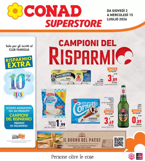 Volantino Conad Superstore a Capoliveri | Campioni del risparmio | 2026-07-02T00:00:00.000Z - 2026-07-15T00:00:00.000Z