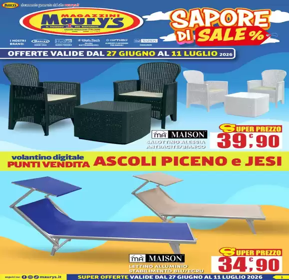 Volantino Maury's | Sapore di sale % | 2026-06-27T00:00:00.000Z - 2026-07-11T00:00:00.000Z