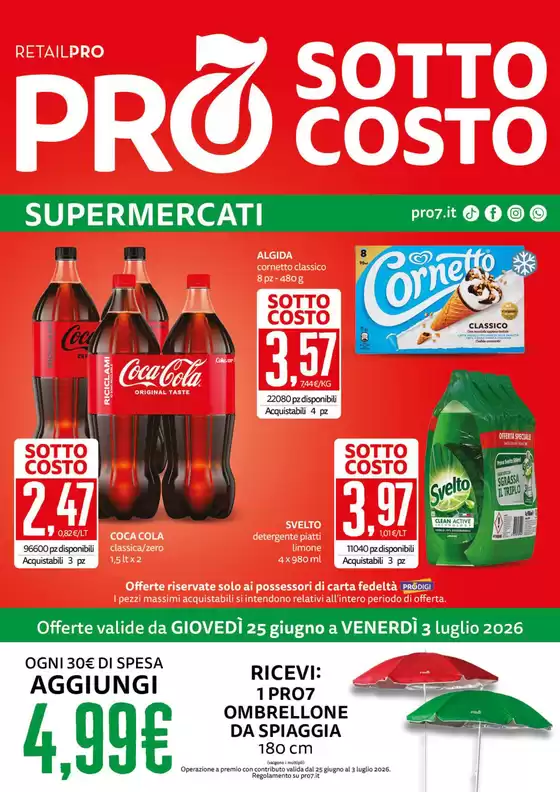 Volantino PRO7 Supermercati  | Sottocosto | 2026-06-25T00:00:00.000Z - 2026-07-03T00:00:00.000Z