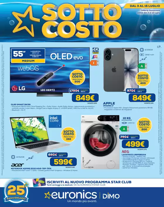 Volantino Euronics | SOTTOCOSTO | 2026-07-03T00:00:00.000Z - 2026-07-15T00:00:00.000Z