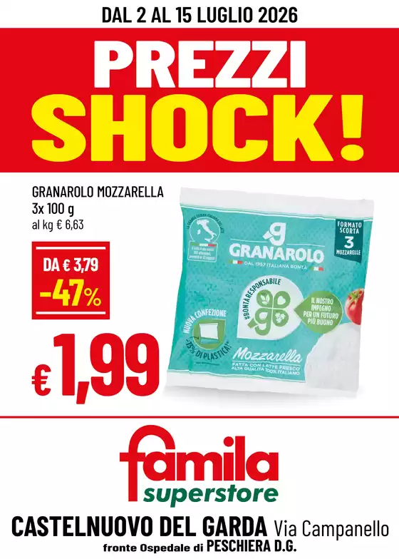 Volantino Famila Superstore | PREZZI SHOCK! | 2026-07-02T00:00:00.000Z - 2026-07-15T00:00:00.000Z