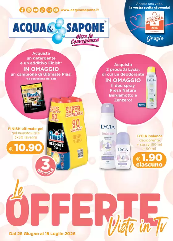 Volantino Acqua & Sapone | Le offerte viste in Ti | 2026-06-28T00:00:00.000Z - 2026-07-18T00:00:00.000Z