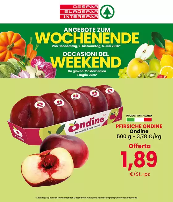 Volantino Interspar | Occasioni del weekend | 2026-07-02T00:00:00.000Z - 2026-07-05T00:00:00.000Z