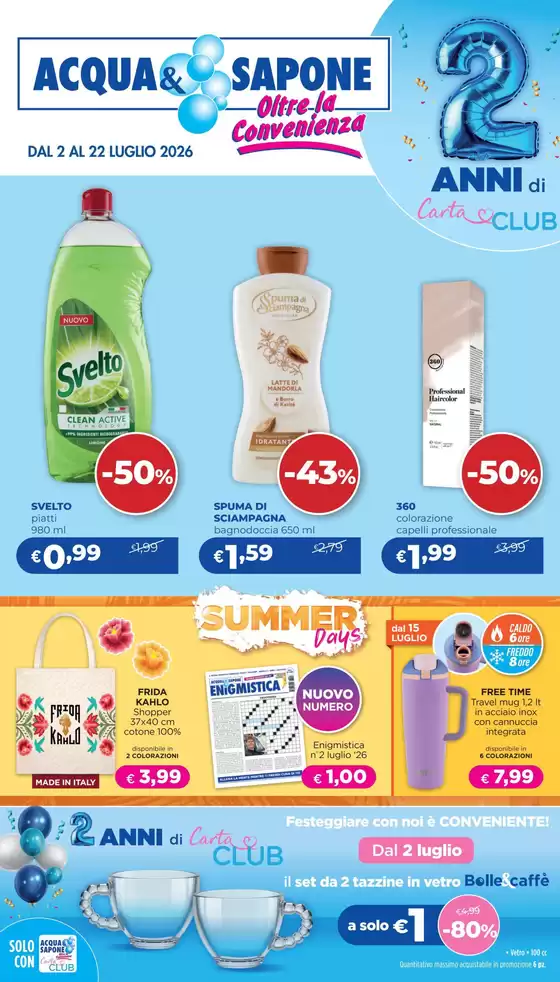 Volantino Acqua & Sapone | Dal 2 al 22 luglio | 2026-07-02T00:00:00.000Z - 2026-07-22T00:00:00.000Z