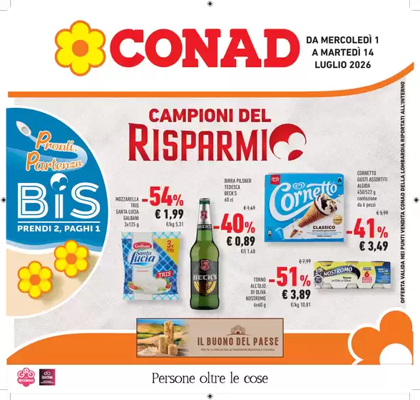 Volantino Conad a Barbariga | Campioni del risparmio | 2026-07-01T00:00:00.000Z - 2026-07-14T00:00:00.000Z