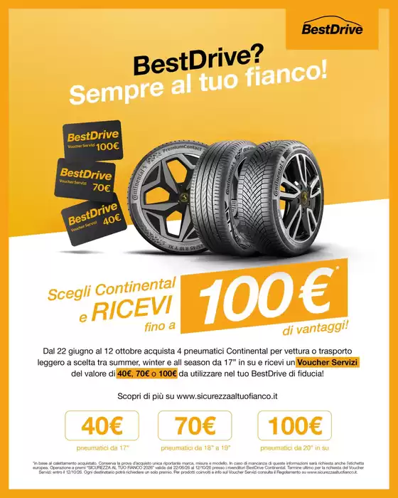 Volantino BestDrive a Squillace | Scegli continental e ricevi fino a 100€ di vantaggi! | 2026-06-30T00:00:00.000Z - 2026-10-12T00:00:00.000Z