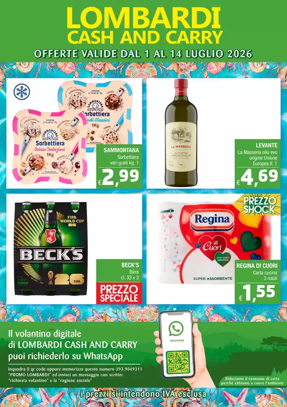 Volantino Lombardi Cash and Carry | OFFERTE VALIDE DAL 1 AL 14 LUGLIO 2026 | 2026-07-01T00:00:00.000Z - 2026-07-14T00:00:00.000Z