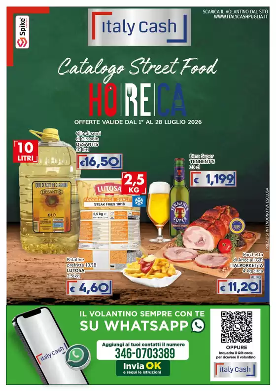 Volantino Italy Cash Puglia | Catalogo street food | 2026-07-01T00:00:00.000Z - 2026-07-28T00:00:00.000Z