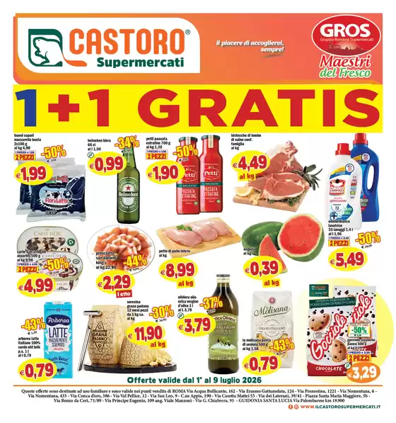Volantino Il Castoro | 1+1 gratis | 2026-07-01T00:00:00.000Z - 2026-07-09T00:00:00.000Z