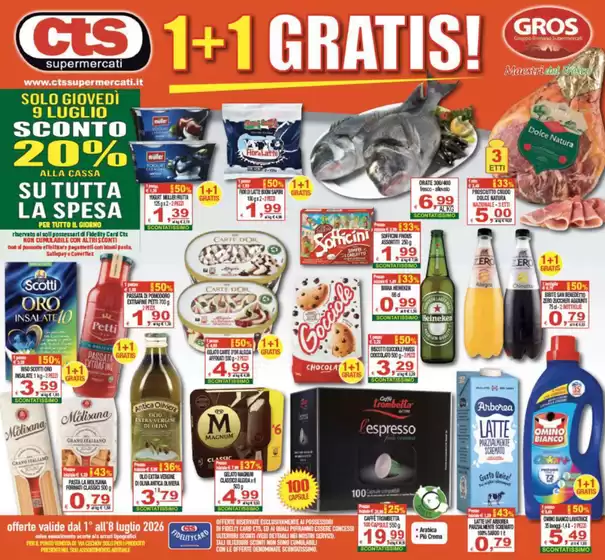 Volantino CTS Supermercati | 1+1 gratis | 2026-07-01T00:00:00.000Z - 2026-07-09T00:00:00.000Z