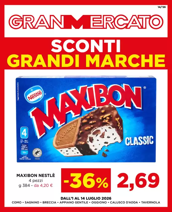 Volantino Gran Mercato | Sconti grandi marche | 2026-07-01T00:00:00.000Z - 2026-07-14T00:00:00.000Z
