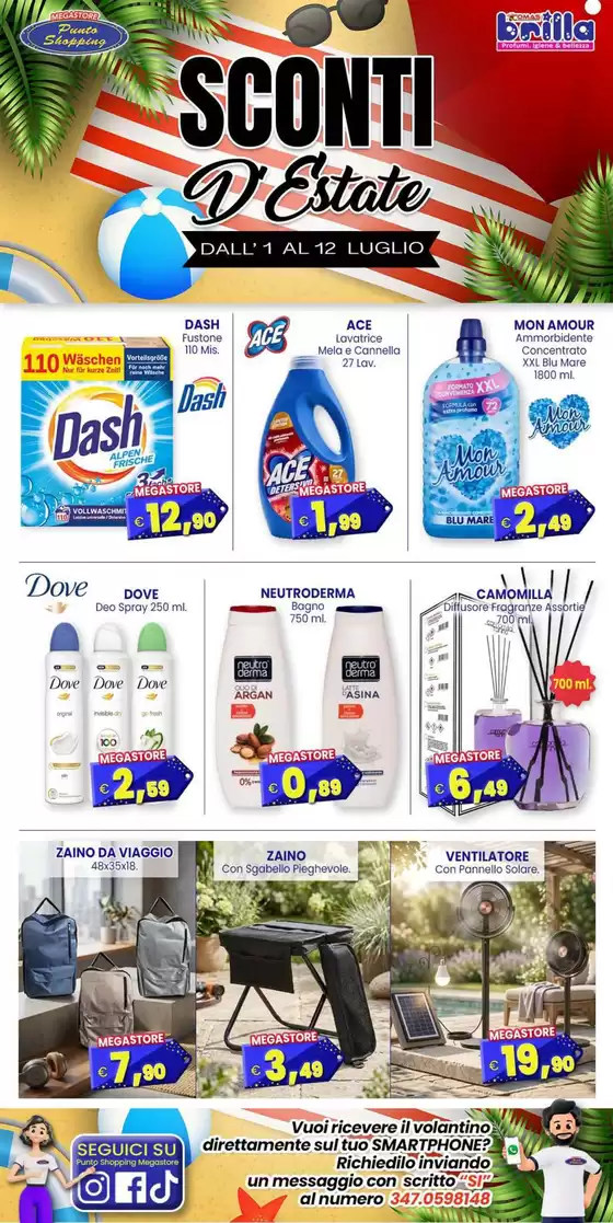 Volantino Punto Shopping Megastore | Sconti d'estate | 2026-07-01T00:00:00.000Z - 2026-07-12T00:00:00.000Z