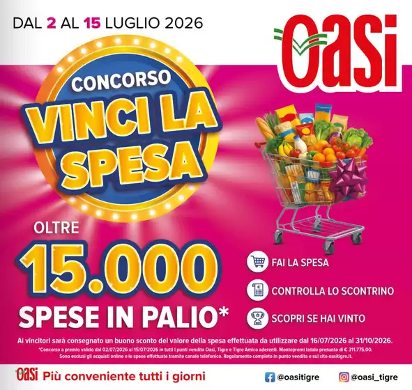 Volantino Oasi | Concorso vinci la spesa | 2026-07-02T00:00:00.000Z - 2026-07-15T00:00:00.000Z